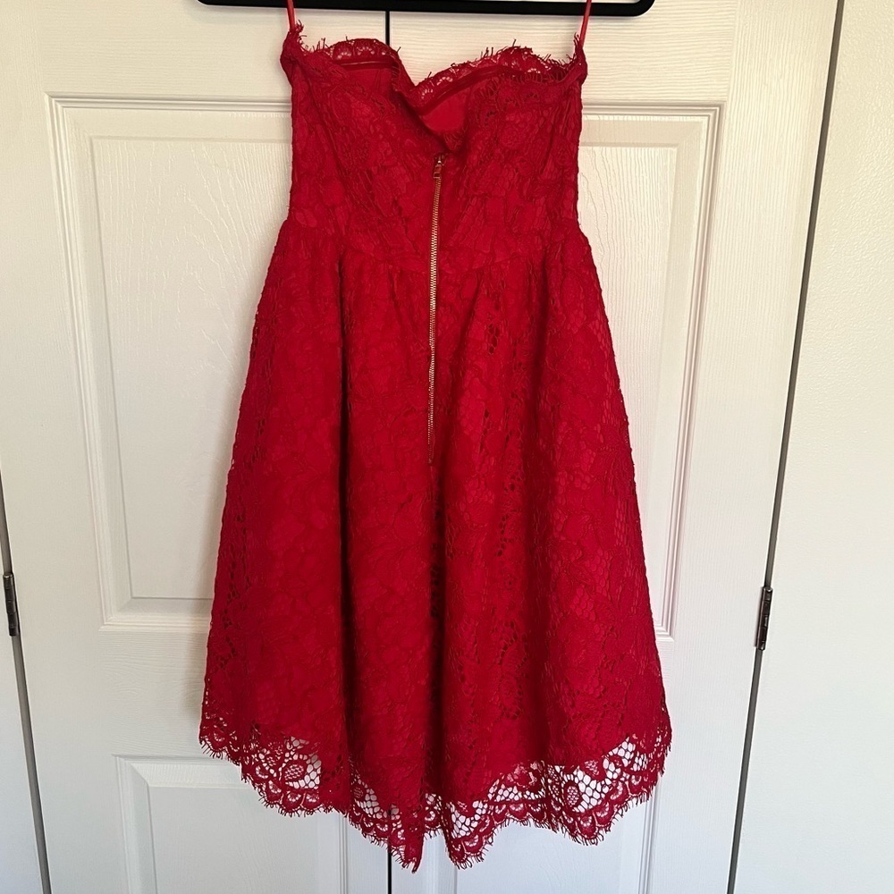 Revolve X By Nbd Isabelle Strapless Red Lace Dres… - image 6